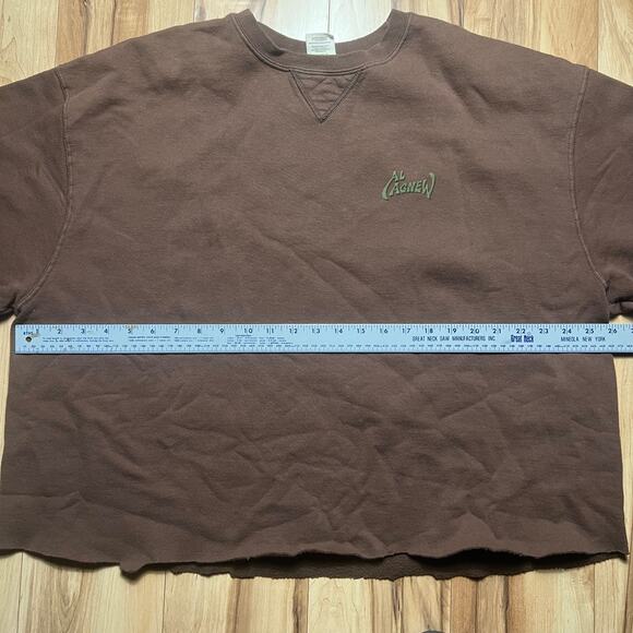 VINTAGE Y2K Al Agnew Bass Pro Graphic Sweatshirt 2007 Cropped Raw Hem Size XL - Picture 5 of 8